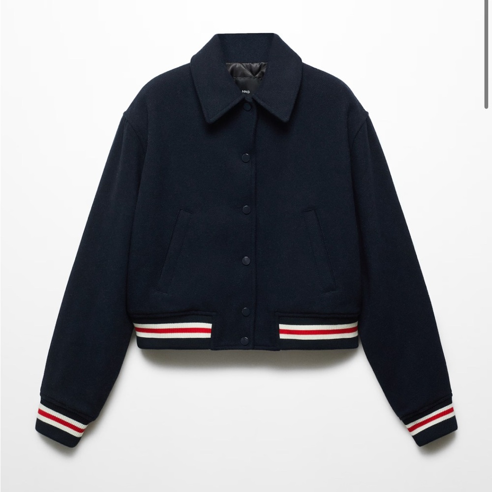 MANGO Woolen Bomber Jacket